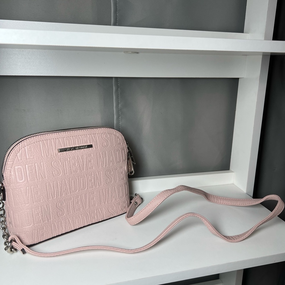 Steve Madden Pink Crossbody Bag with Dome Shape and Adjustable Strap
